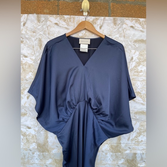 Anthropologie BHLDN Amelia Deep-V Satin Maxi Dress size 22 W - Picture 5 of 15